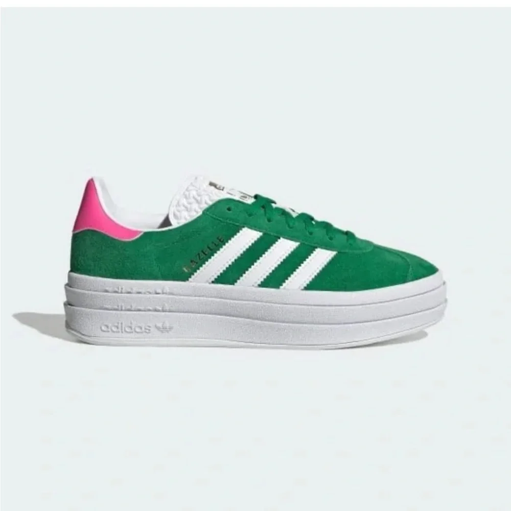 New Adidas Gazelle Bold ‘Green Lucid Pink’ Sneakers Womens 7 StockX Verified - Picture 2 of 11
